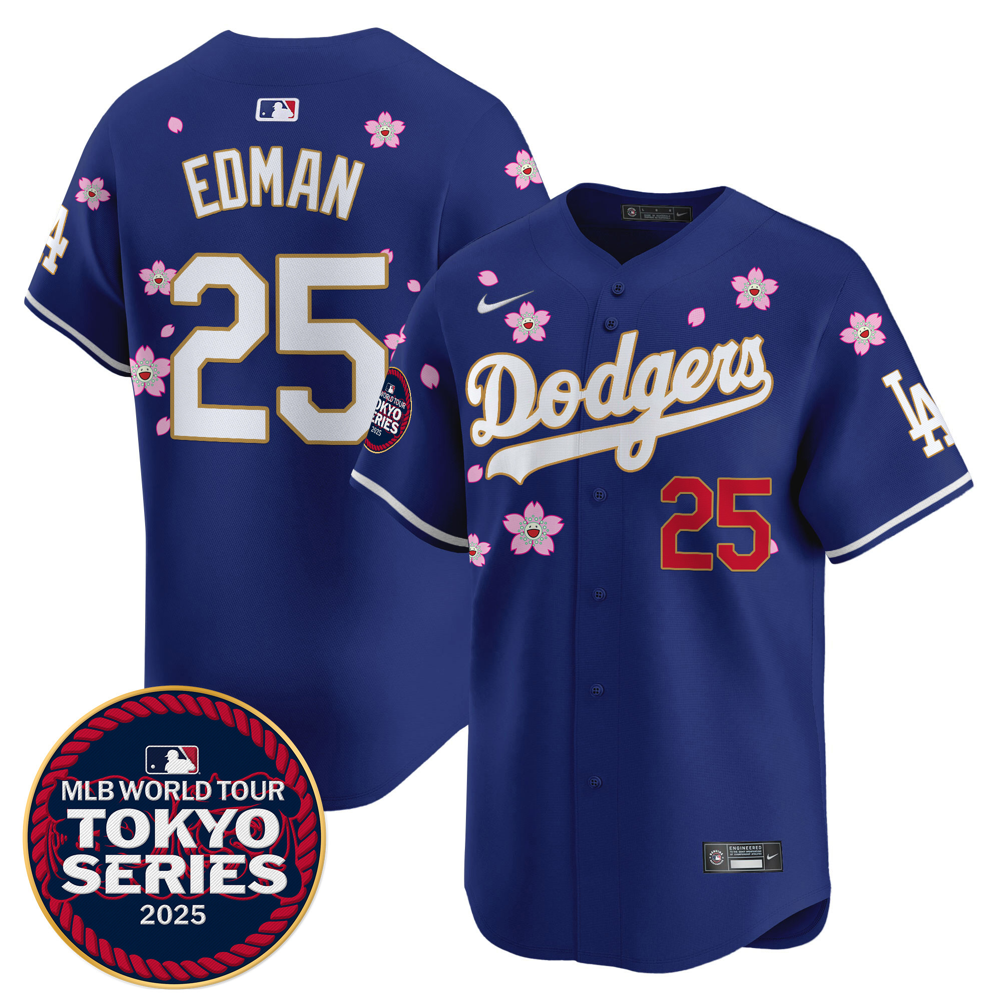 Men Los Angeles Dodgers #25 Edman Tokyo Series  blue Limited Stitched 2025 Jersey->los angeles dodgers->MLB Jersey